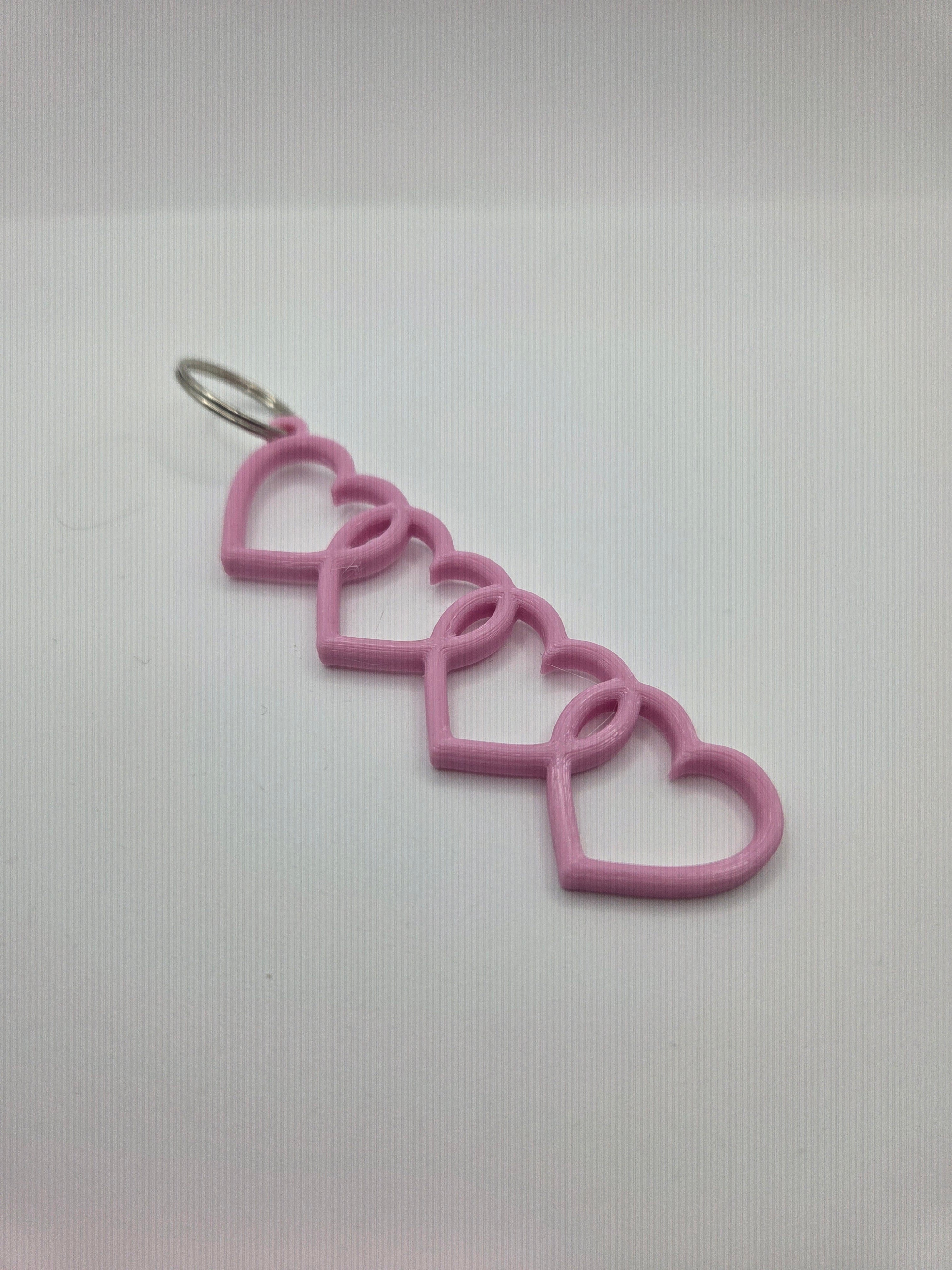 Quad Heart Keyring